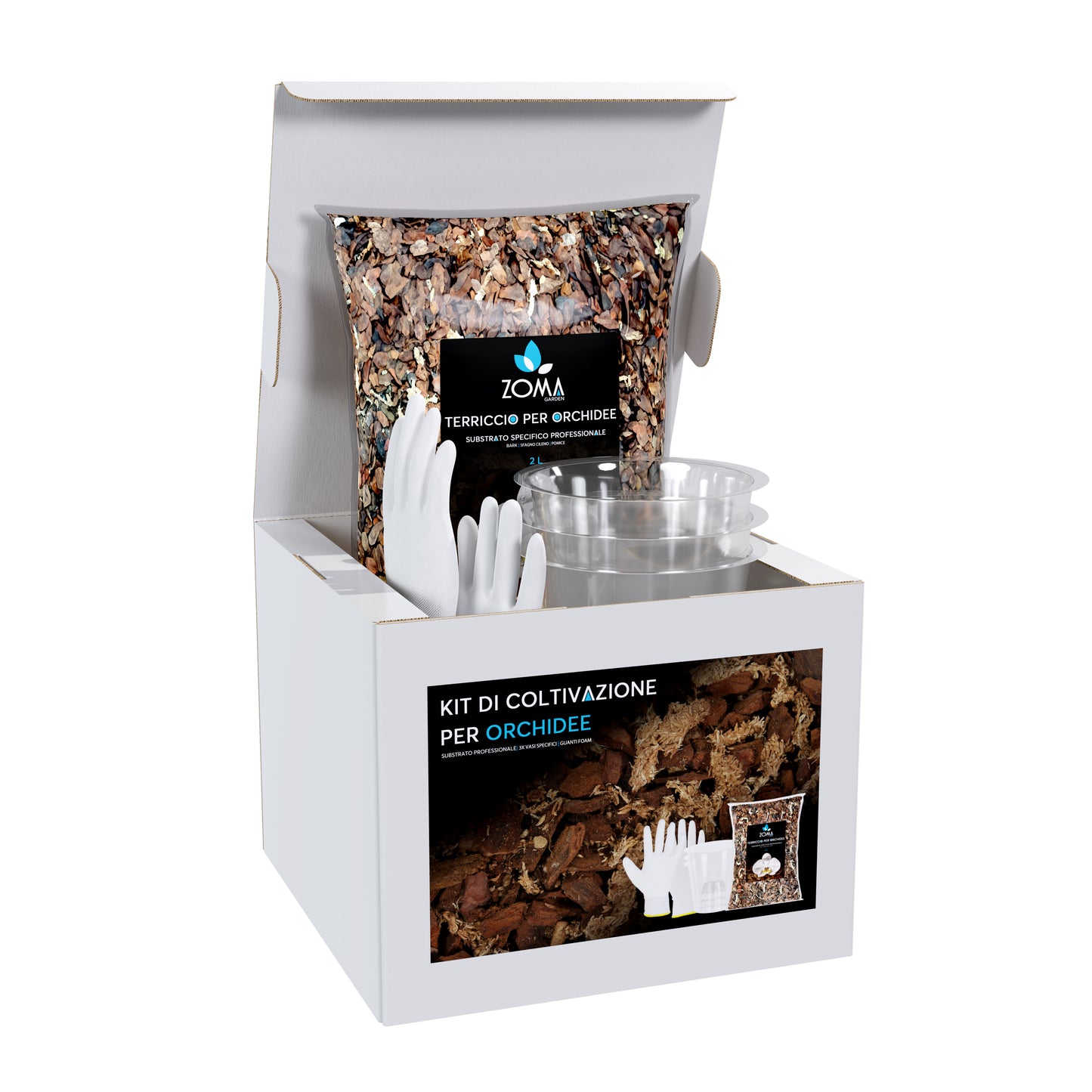 Kit per orchidee - x3 vasi 12 cm